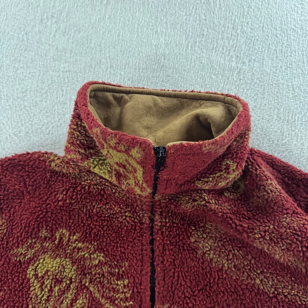 Bear Ridge Outfitters Jacket Womens Small Red Horse‎ Animal Vintage Fleece 90s - Picture 5 of 10